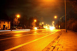 Straßenbeleuchtung Mit Natrium-Niederdruck-Dampflampen